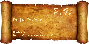 Puja Irén névjegykártya